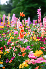 Obraz premium Spring meadow with blooming wildflowers