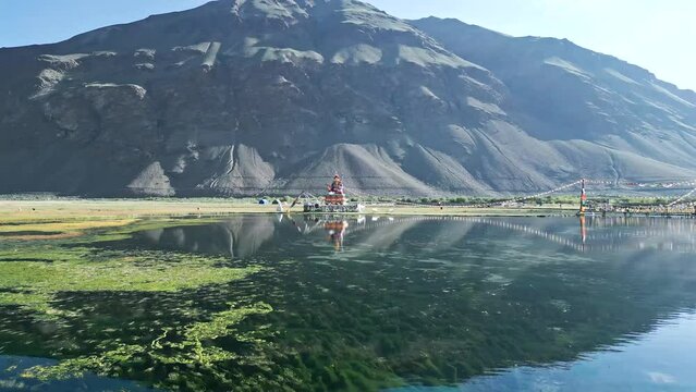 Padmasambhava statue, Guru Rimponche, Zanskar from the air, Himalayas