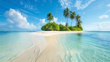 Fototapeta premium beautiful paradise island in the middle of the sea day in summer sunny day