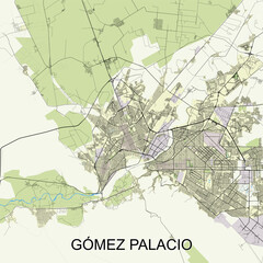 Gómez Palacio, Mexico map poster art