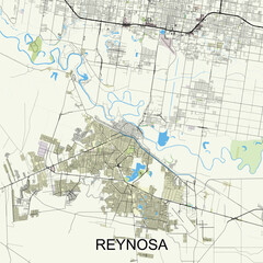 Reynosa, Mexico map poster art