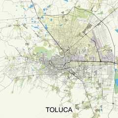 Toluca, Mexico map poster art