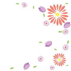 Border decorated with flowers and leaves