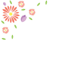 Border decorated with flowers and leaves