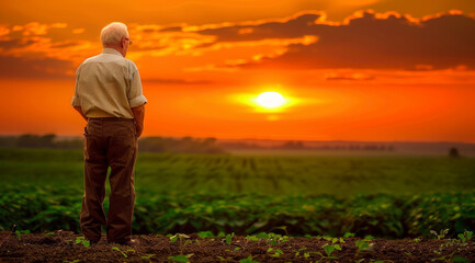 Fototapeta premium man in field