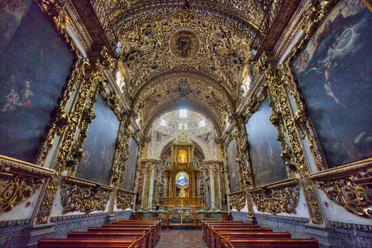 Nave and Apse, Chapel of the Rosario, 1690, Santo Domingo Church, Historic Center, UNESCO World Heritage Site, Puebla, Puebla State