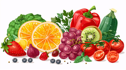 Naklejka premium Isolated vector illustration of fresh agricultural produce