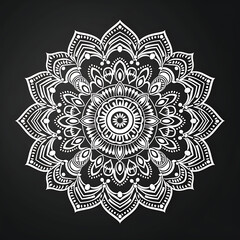 Floral Design | a white and black flower design on a black background Floral Design