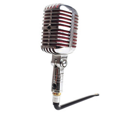 Fototapeta premium retro microphone isolated on white