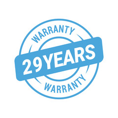 29 Years Warranty Vector