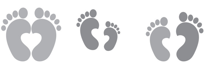 silhouette baby love footprint illustration design