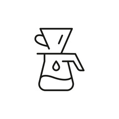 Pour-over coffee dripper icon. Simple pour-over coffee dripper icon for social media, app, and web design. Vector illustration