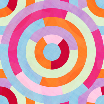 Modern Retro - 70s, multicolored - Seamless Fabric Pattern - Scrapbook Paper - Paper Set - Printable Designer Background