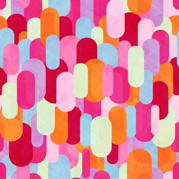 Modern Retro - 70s, multicolored - Seamless Fabric Pattern - Scrapbook Paper - Paper Set - Printable Designer Background