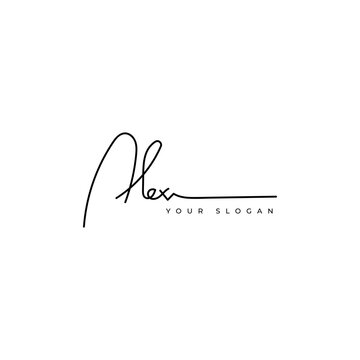 Alex name signature logo vector design