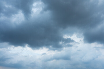 Blue Sky with Fluffy Clouds on a Sunny Day