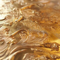 Close-up of golden paint details, texture, material, high-end feel, 4k high-definition wallpaper, background, generated by AI.