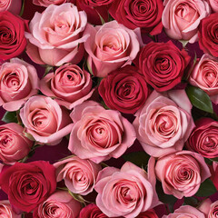 Pink and red rose for Valentine Day.