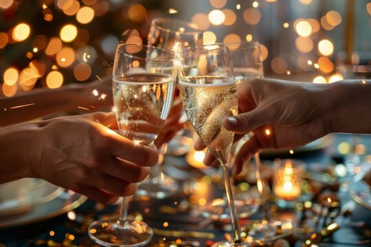 Wine and champagne in hand for a celebration.