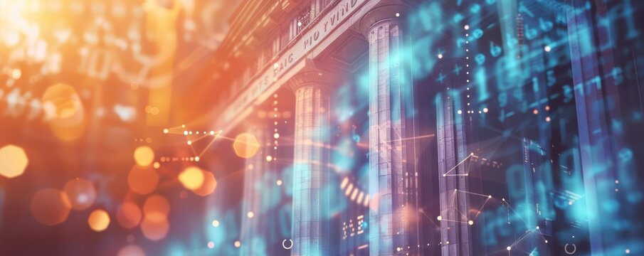 A unique and visually appealing background featuring abstract banking and business elements