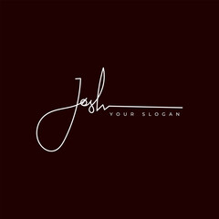Josh name signature logo vector design