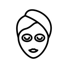 Face mask line icon. Cosmetic icon. Skincare icon isolated on white background. Transparent background, minimalist symbol. Vector images