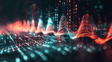 audio AI, digital background. copy space