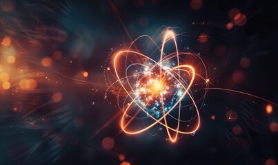 Bright Neon Atom Model