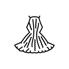 Crochet dress black line icon. Summer clothes.