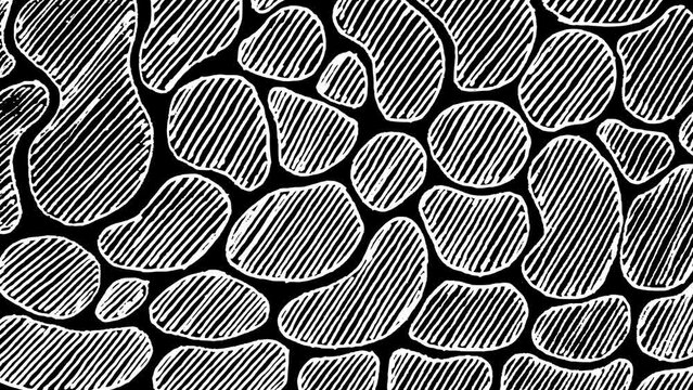 White wiggly hand drawn irregular shape stripe line pattern doodle overlay animation 