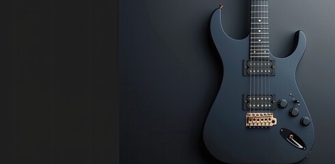 Fototapeta premium a image of a guitar is hanging on a wall