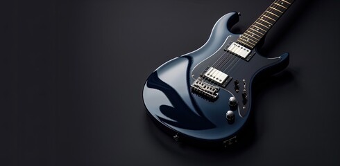 Obraz premium a image of a blue electric guitar on a black background
