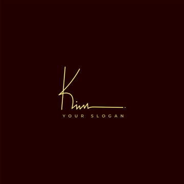 Kim name signature logo vector design