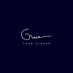 Grace name signature logo vector design