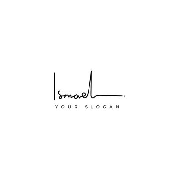 Ismael name signature logo vector design