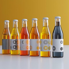 3D model of Custom printed bottle labels and shrink sleeves for branding