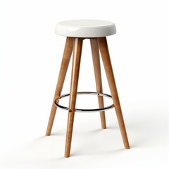 wooden stool isolated on white