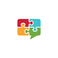 puzzle talk logo design