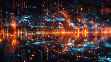 audio AI, digital background and space area for text