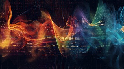 audio AI, digital background and space area for text