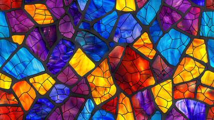 Stained Glass - Red, Blue, Yellow