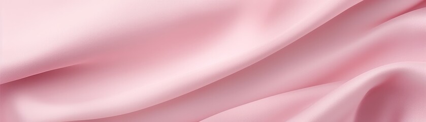 Smooth pink silk fabric with soft folds creating an elegant background, perfect for textiles and design projects.