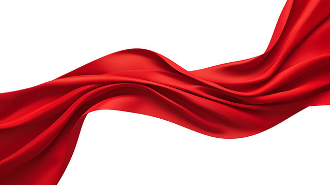 red fabric is shown isolated on transparent background