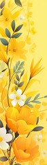 Bright yellow floral arrangement with vibrant flowers and green leaves, perfect for backgrounds, greeting cards, and decorative designs.