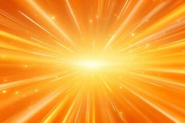 Obraz premium Vibrant burst of orange light with radiant beams and sparkling particles, creating a dynamic and energetic background, perfect for various uses.