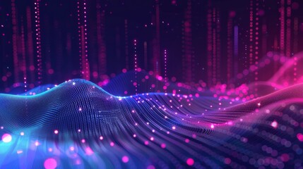 audio AI, digital background and space area for text