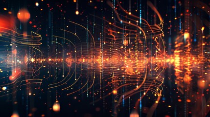Obraz premium audio AI, digital background and space area for text