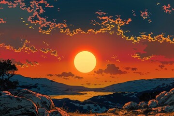 A sunset's warm embrace, a reflective moment