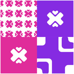 Logo Abstract X Letter Purple Vector