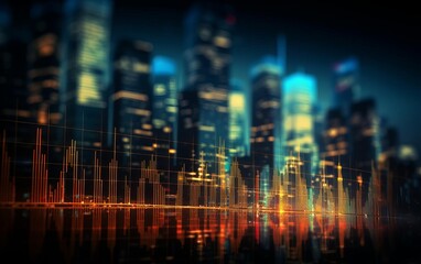 Creative abstract background of business charts and stock market graphs